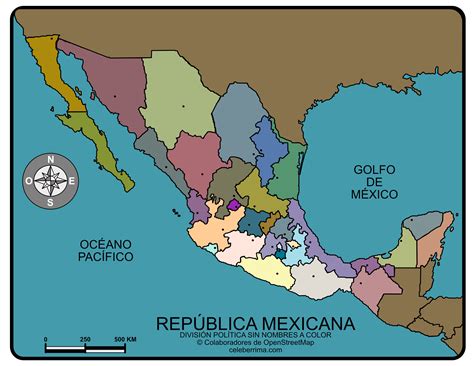 Mapa República Mexicana con nombres y división política para imprimir ...