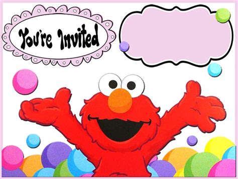 12 Printable Elmo Invitations - Children's favorite birthday theme character - Free Invitation ...