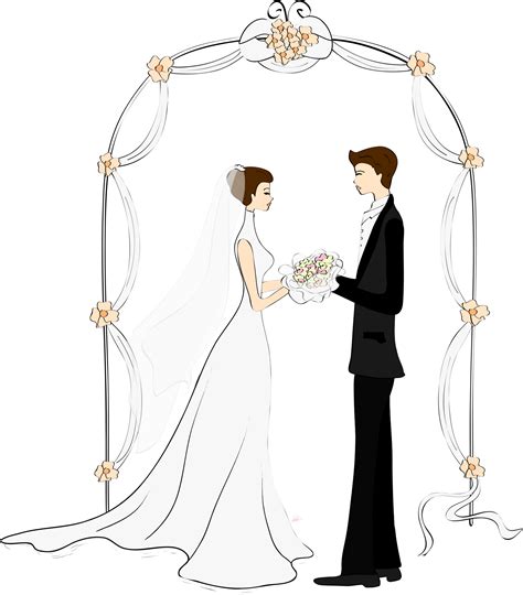 Cartoon Couple Wedding Drawing Marriage Arches And Cartoon Couple Png 33120 | The Best Porn Website