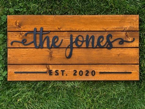 Custom Wood Sign Personalized Family Name Sign Last Name - Etsy