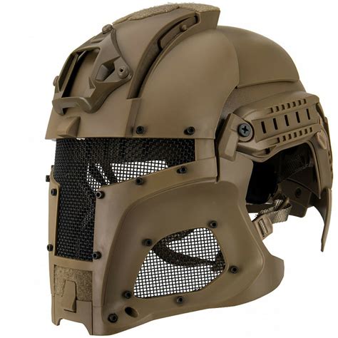 TAN Full Face Airsoft Helmet Interstellar Space Battle Trooper Tactical ...