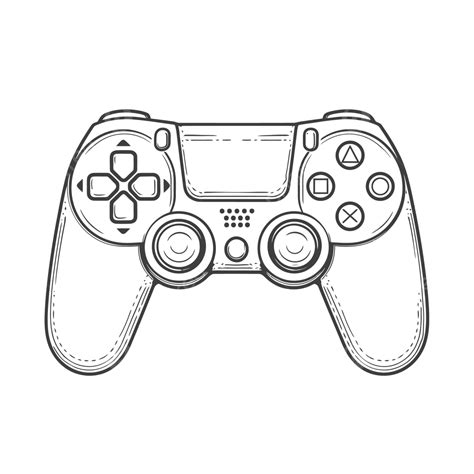 Dessiner Ps4 Contrôleur Illustration Vecteur или лиери Contour Croquis ...