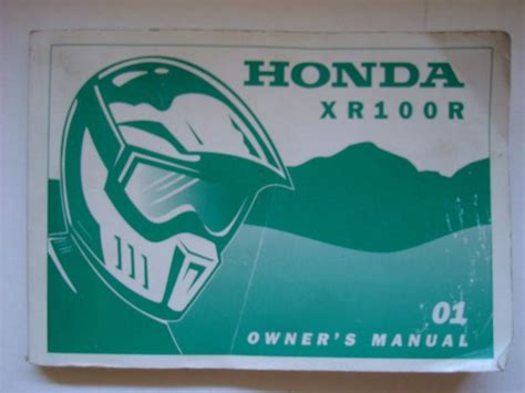 Find 2001 Honda XR100 Owner's Manual XR 100 R in California, US, for US $17.99