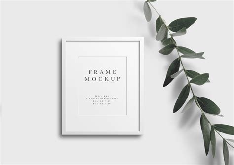 Frame Mockup #474, White Portrait Frame Mockup, Styled Thin Frame Mock Up, A4 Wall Art Display ...