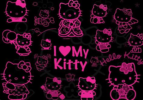 Of Hello Kitty Pink And Black Love HD wallpaper | Pxfuel