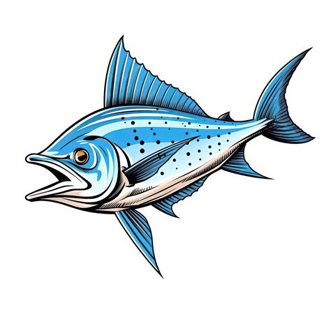 Premium AI Image | A drawing of a Marlin isolated on white background