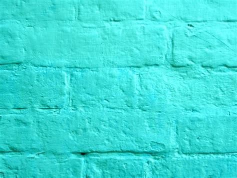 Turquoise Painted Brick Wall Free Stock Photo - Public Domain Pictures