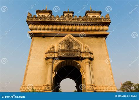 Patuxai Victory Monument in Vientiane Stock Photo - Image of empire, travel: 99561780