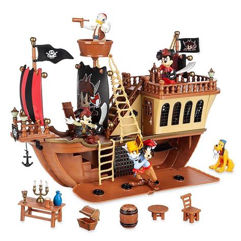 Disney Parks Mickey and Friends Pirate Ship Deluxe Play Set New with Box - Walmart.com