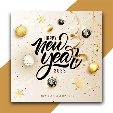 Premium Vector | Happy new year elegant social media post design or ...