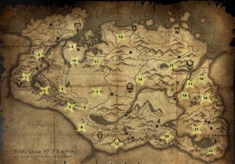 All Dragon Lair Locations Skyrim Map, 3 North East Of Skyrim P 1 World ...