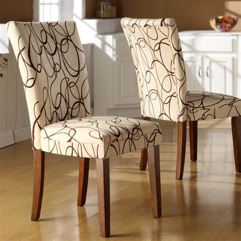 Swirl Print Parsons Dining Chair - Set of 2 | Fabric dining chairs ...