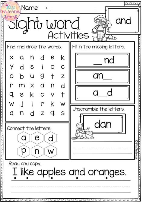 the sight word worksheet for beginning and ending words with pictures on it to help students