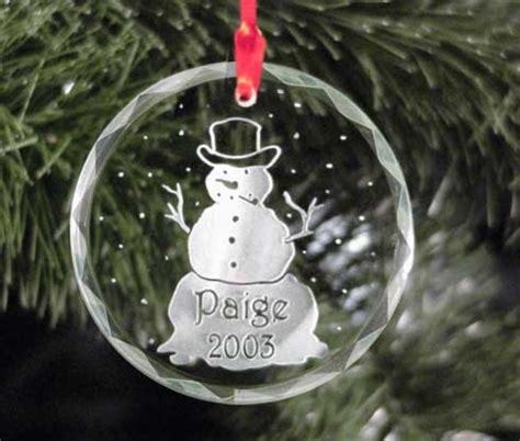 Personalized Snowman Glass Christmas Ornament - The Glass Fox