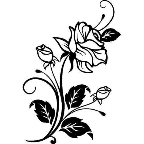 Black petaled flower, Drawing Rose, personalized car stickers, leaf ...