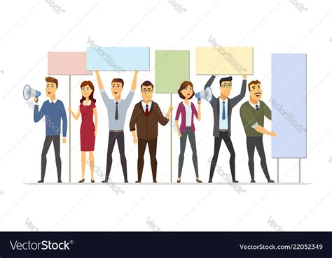 Business people on strike - modern cartoon people Vector Image