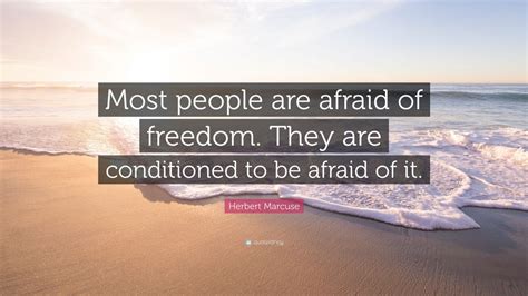 Herbert Marcuse Quote: “Most people are afraid of freedom. They are conditioned to be afraid of it.”