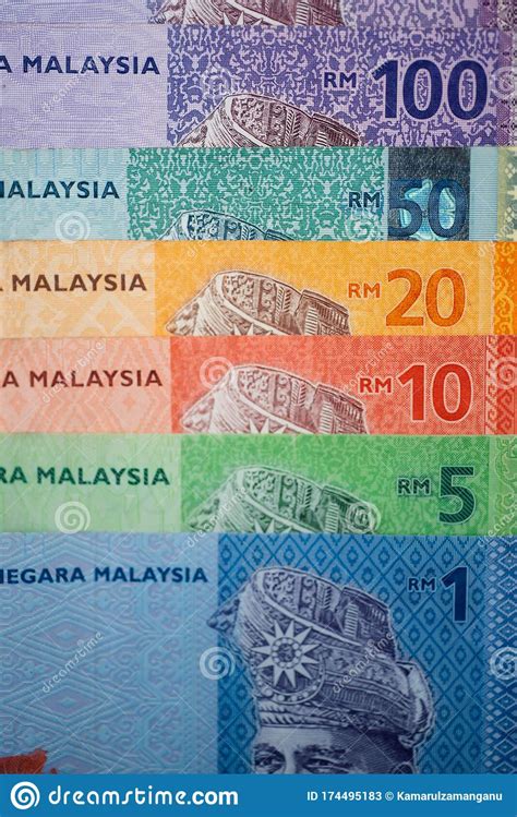 Malaysia Currency of Malaysian Ringgit Banknotes Background. Paper Money of One Ringgit Notes on ...