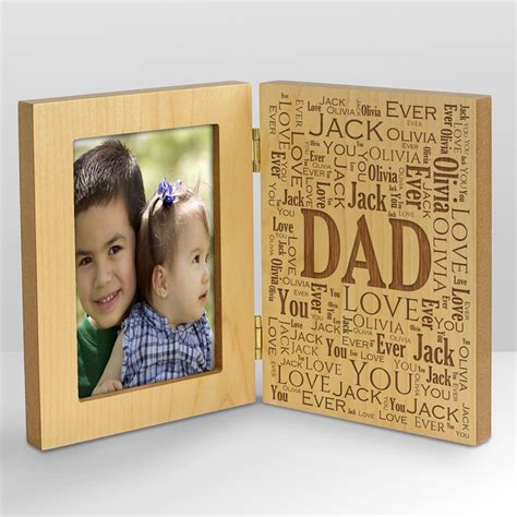 Engraved Dad Word-Art Hinged Wood Frame | GiftsForYouNow