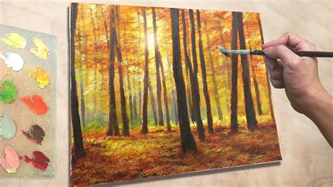 Acrylic Painting Autumn Forest - YouTube