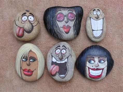 Caricatura rock painting patterns | how to make painted rocks | painted rocks craft | rock ...