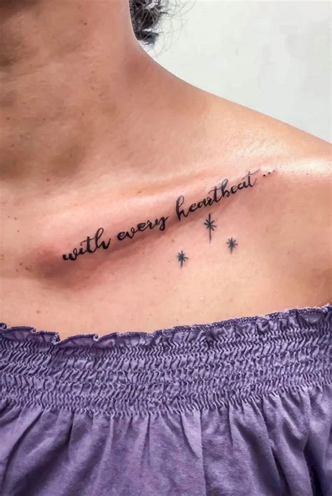 40 Meaningful Word Tattoos : Collarbone Tattoo I Take You | Wedding ...