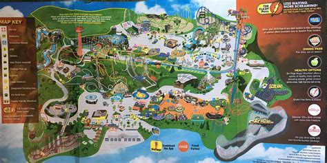 2019 Six Flags Magic Mountain Theme Park Map Los Angeles