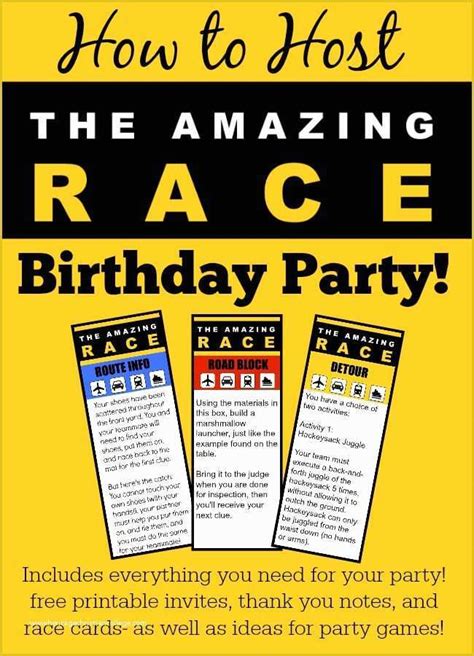 Amazing Race Editable Templates Free Of Great 11 Year Old Party Idea the Amazing Race Birthday ...