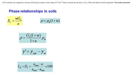 Solved A 90% saturated clay sample has a wet mass of 400 g | Chegg.com