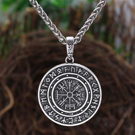 Odin Vegvisir Rune Silver Or Gold Zinc Pendant w/ Chain or Cord - Viking Jewelry Life