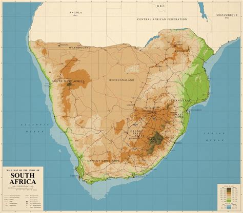 Map of the Union of South Africa - 1968 : imaginarymaps