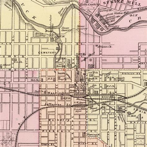 Vintage Map of Springfield, Ohio 1872 by Ted's Vintage Art