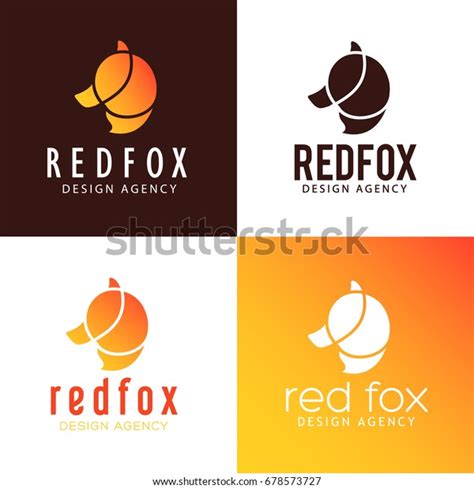 Red Fox Logo Design Vector Illustration Stock Vector (Royalty Free ...