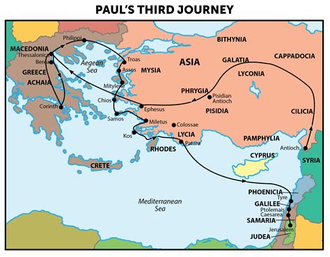 Map Of Pauls Third Missionary Journey - Maping Resources