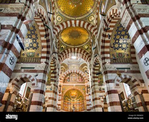 The interior of Notre-Dame de la Garde above Marseilles, France 5 Stock ...