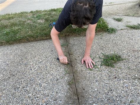 Filling Sidewalk Cracks with Caulk | Reality Daydream