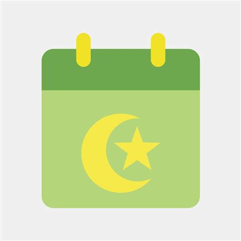 Icon islamic calendar. Islamic elements of Ramadhan, Eid Al Fitr, Eid Al Adha. Icons in flat ...