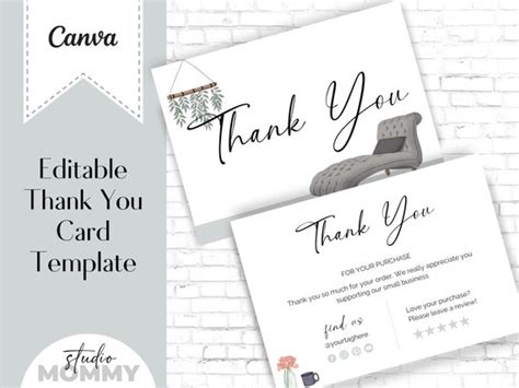 Thank You Cards Template Thank You Gift Thank You Cards - Etsy