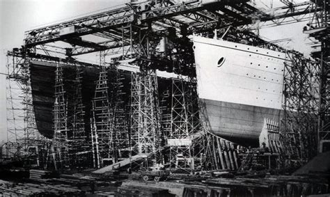 The Titanic being built in Belfast. Photograph © National Museums ...