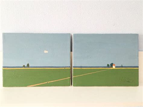 Minimalism landscape diptych sky painting road home | Minimalist ...