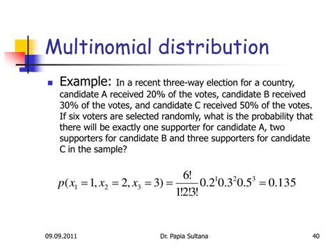 Use Of Multinomial Probability Distribution - Research Topics