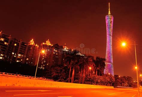 Night Scene Canton Tower in China Editorial Image - Image of skyscraper, night: 41633430
