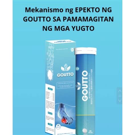 Goutto Genuine Japanese 20 Effervescent Tablets For Gout Arthritis High UricAcid | Shopee ...