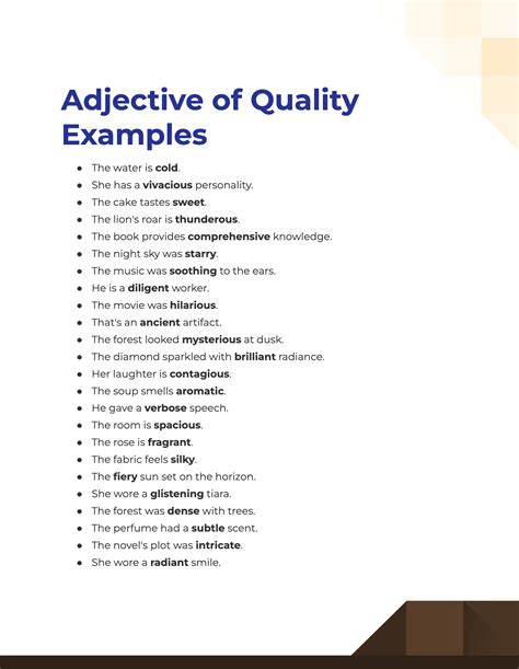 Adjective of Quality - 99+ Examples, How to Use, PDF, Tips