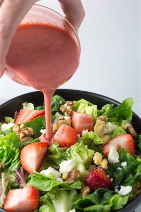 Orange Strawberry Salad Dressing & Spring Salad • Dishing Delish