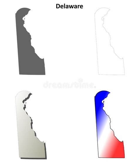 Delaware Map Outline Vector Design Template. Editable Stroke Stock ...