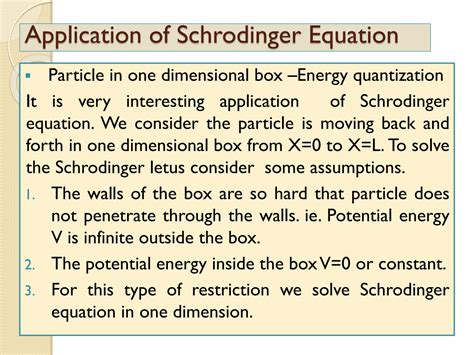 SOLUTION: Applications of schrodinger wave equation - Studypool