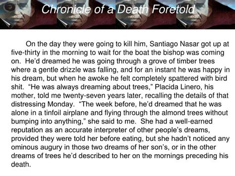 PPT - Chronicle of a Death Foretold PowerPoint Presentation - ID:976920