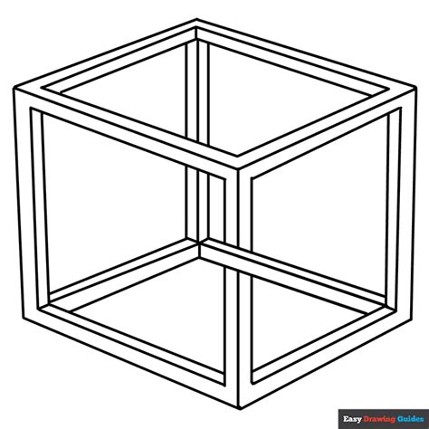 Impossible Cube Coloring Page | Easy Drawing Guides