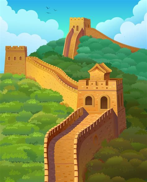 The great Wall of China. Vector illustration. 3126235 Vector Art at Vecteezy